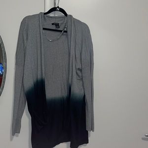 Gray to black ombré cardigan